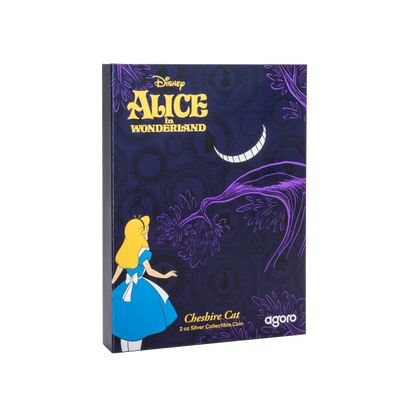 Disney Alice in Wonderland Cheshire Cat Coin 2oz Silver Coin