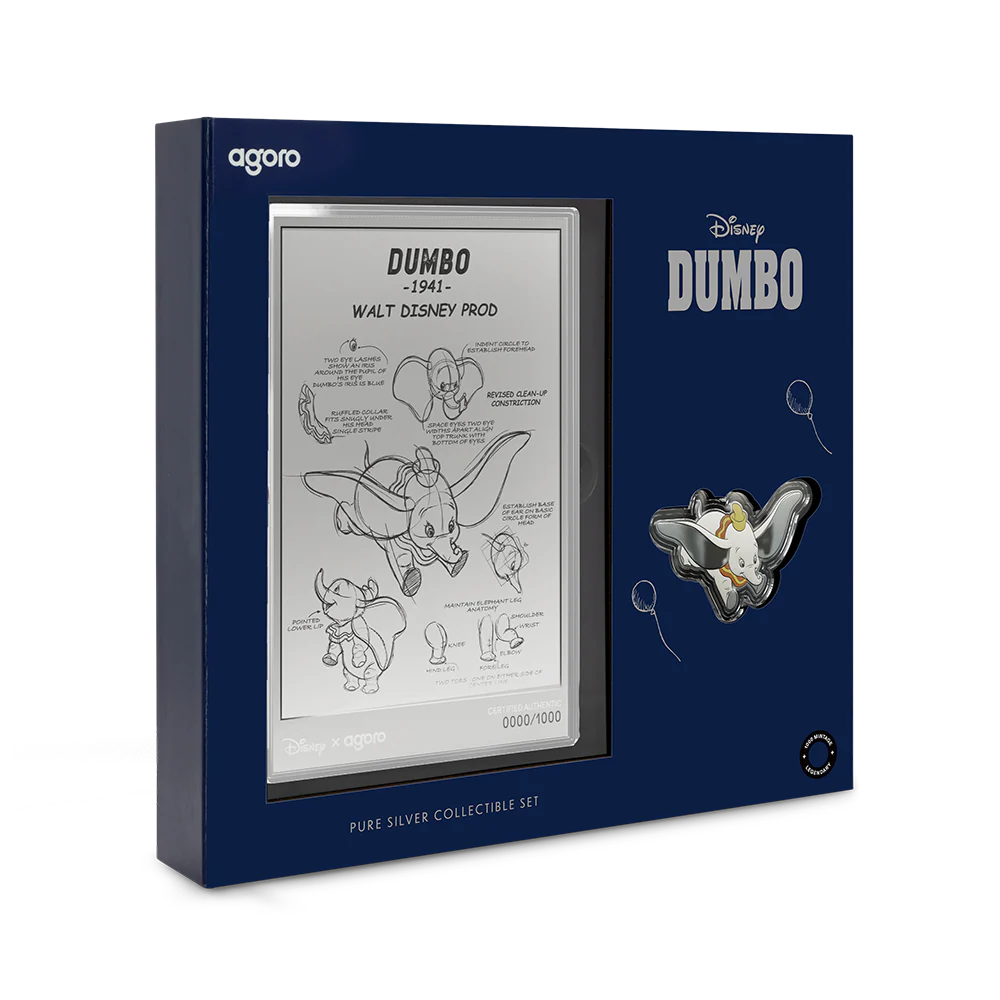 Disney Dumbo Collectible Set 3/4oz Silver Coin + 5g Silver Foil Set