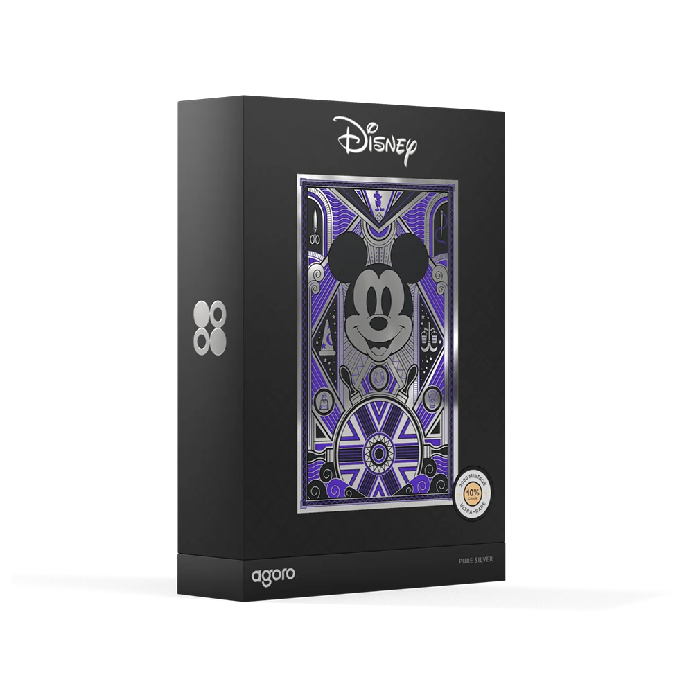Mickey Mouse Art Deco 5g Silver Collectible Foil