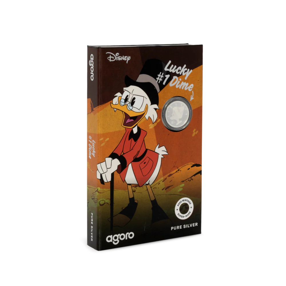 Disney Ducktales Scrooge McDuck - Lucky #1 Dime 3gm Silver Coin