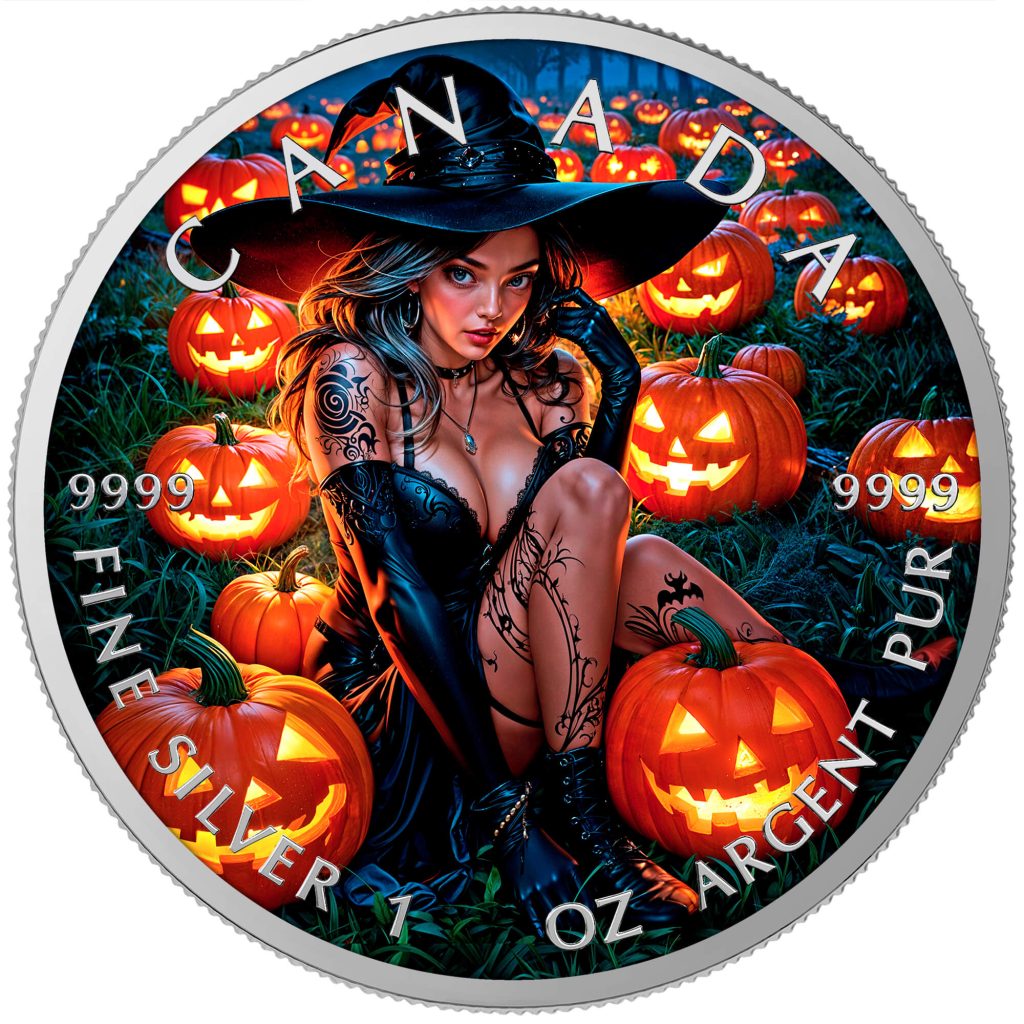 Halloween Temptation 2025 Canada Maple Leaf 1oz Silver Coin