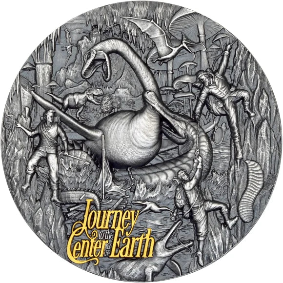 Journey to the Center of the Earth 2026 Cameroon 3oz Antiqued Silver Coin