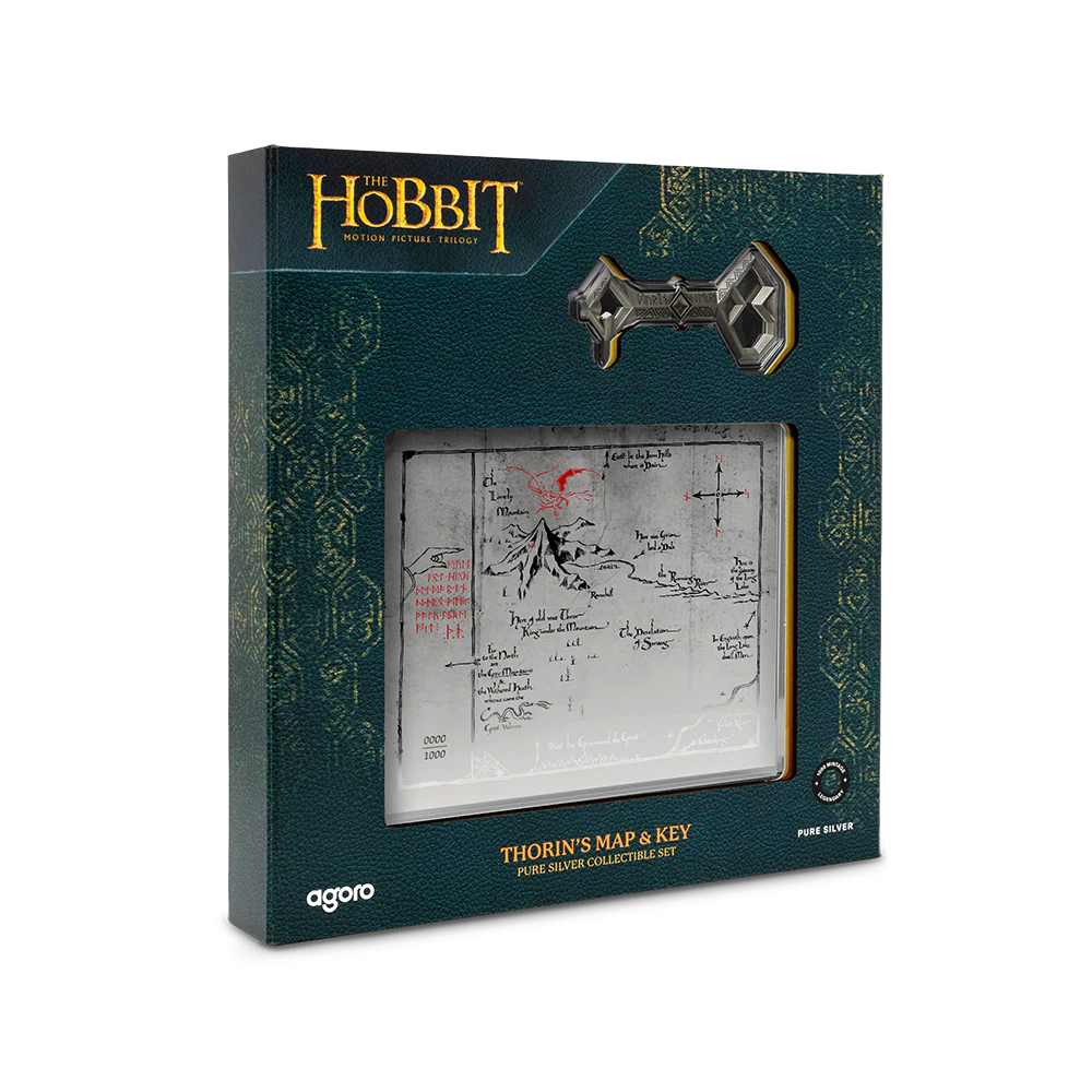 The Hobbit Thorin's Map and Key 3/4oz Silver Coin + 5g Silver Foil Set