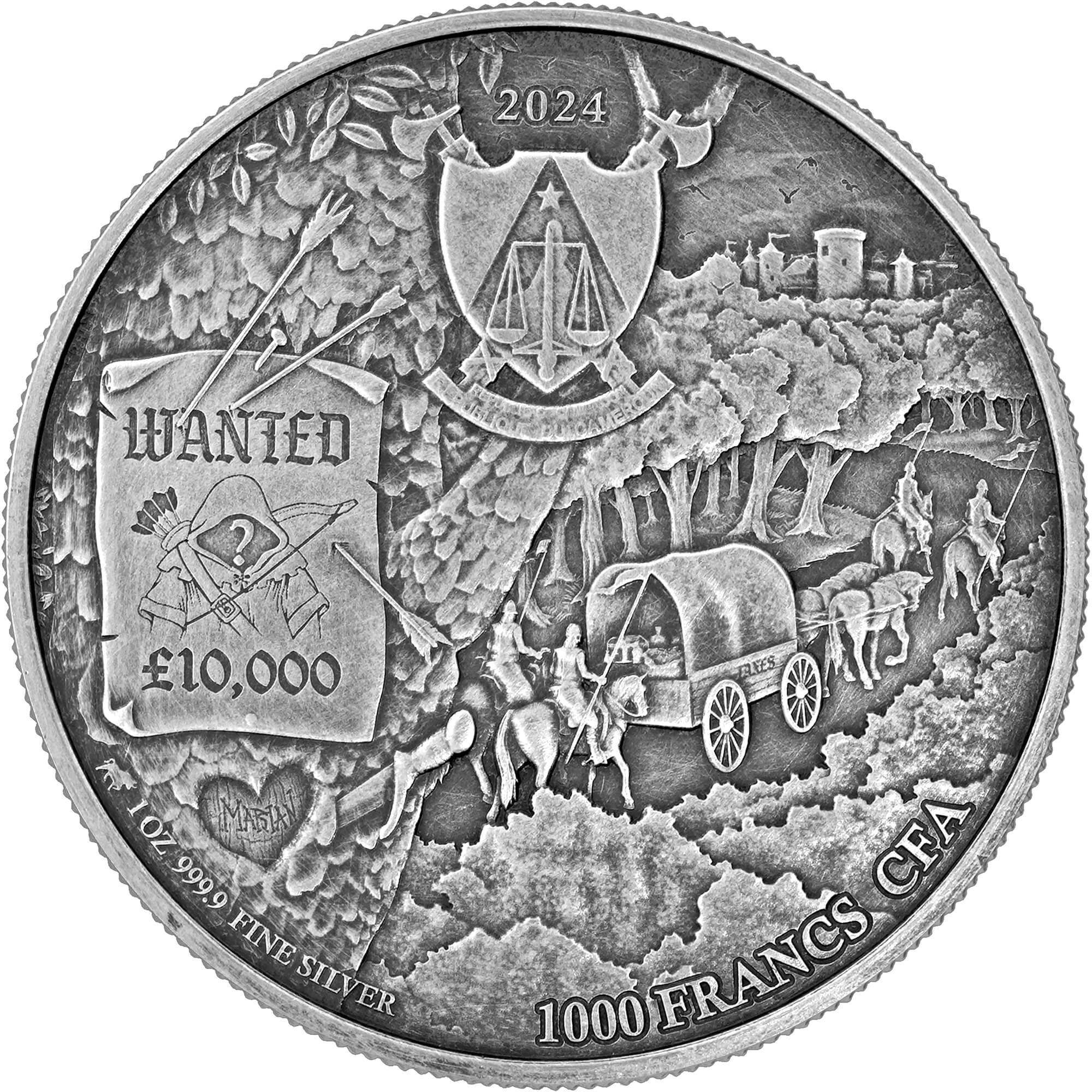 Robin of the Hood 2024 Cameroon 1oz Antique Finish Coin