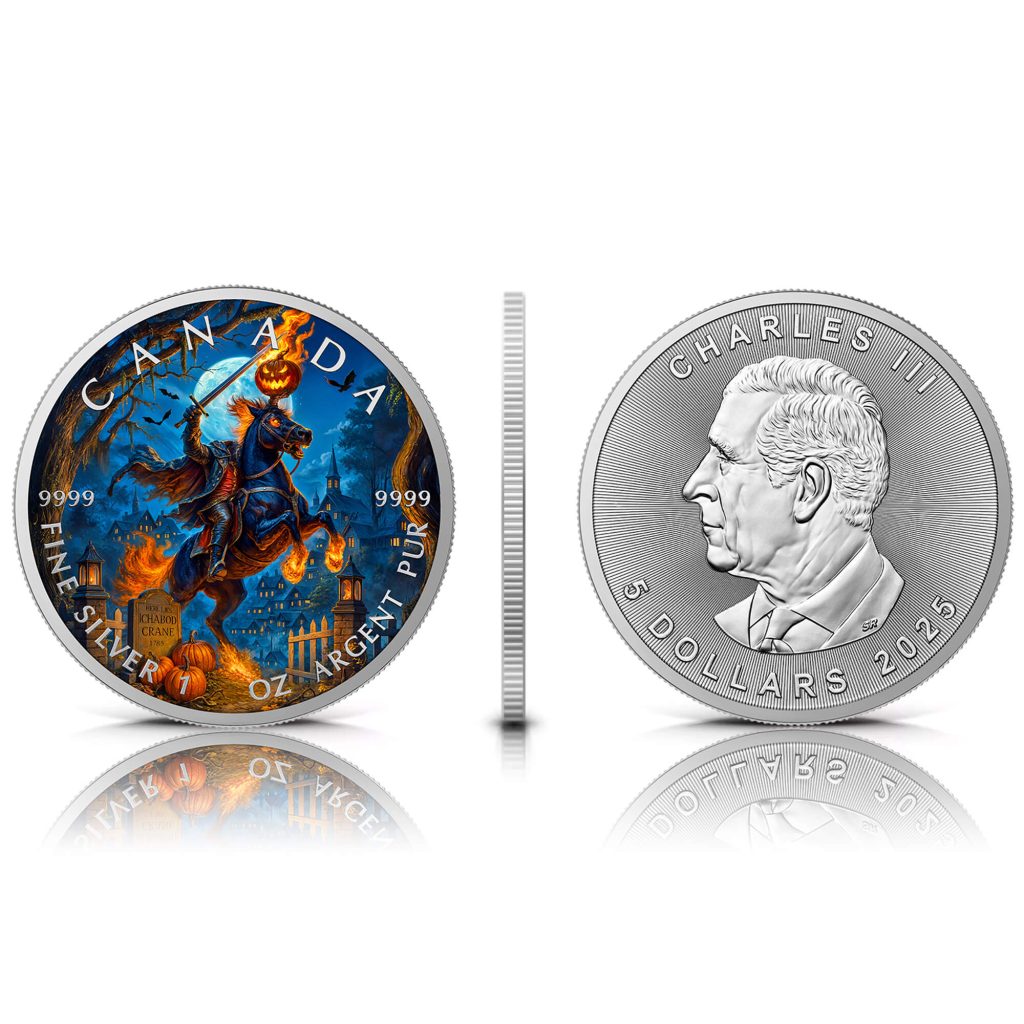 Halloween Sleepy Hollow 2025 Canada Maple Leaf 1oz Silver Coin