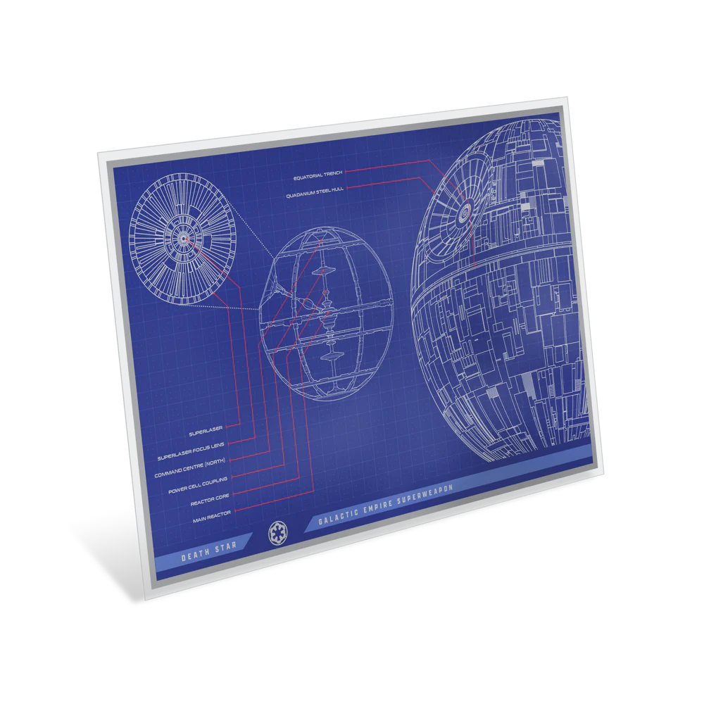 Star Wars Death Star Blueprint 1oz Silver Foil