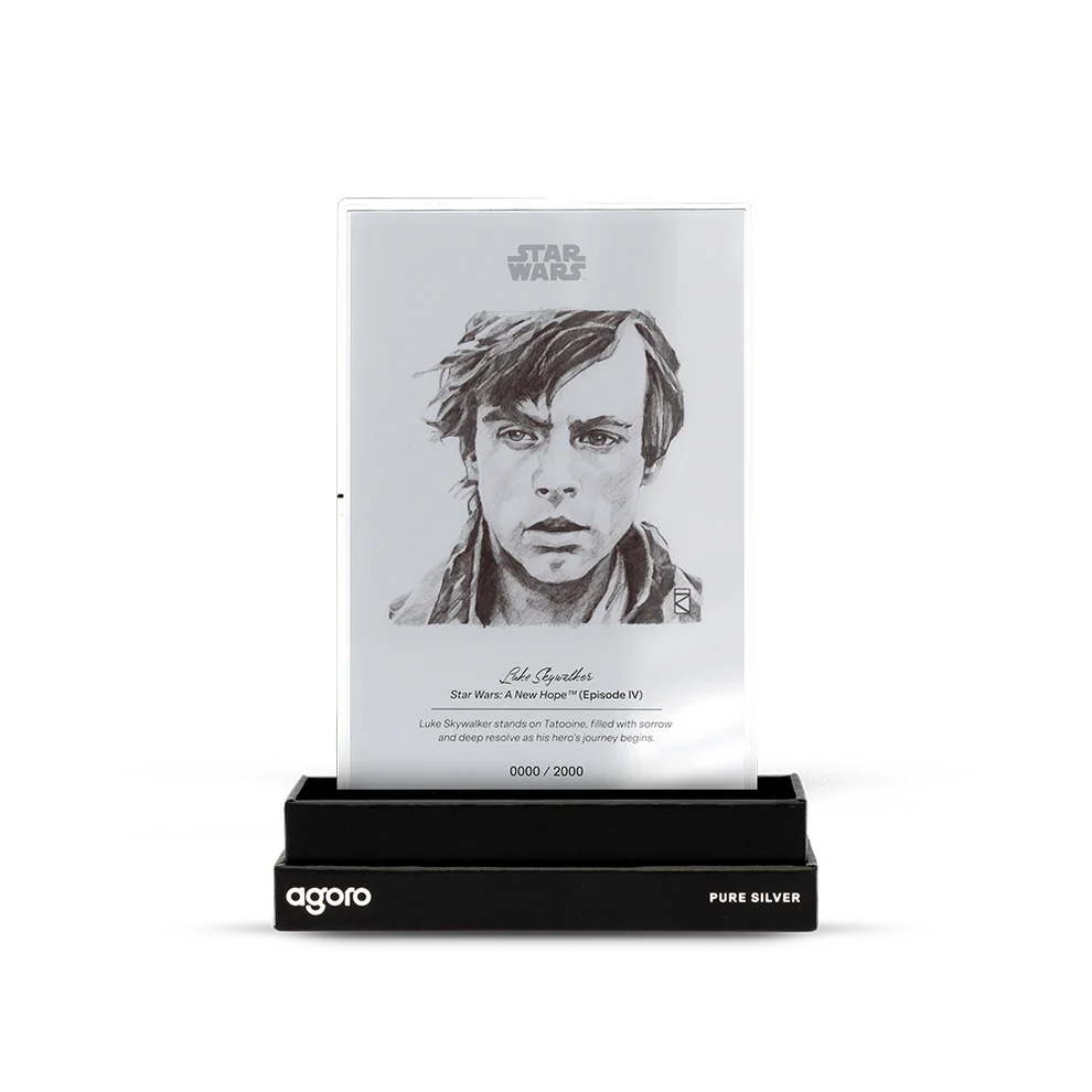 Star Wars Sketch Art - Luke Skywalker 5g Silver Collectible Foil