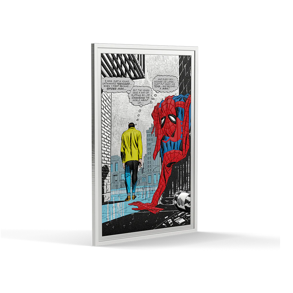 Marvel Spider-Man Iconic Moments - 3. Spider-Man No More! 1oz Silver Coin