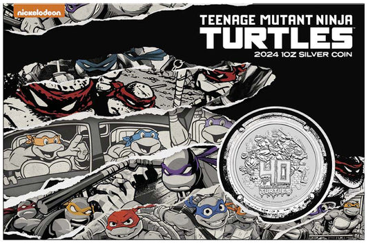 Teenage Mutant Ninja Turtles 40th Anniversary 2024 1oz Silver Coin in Card
