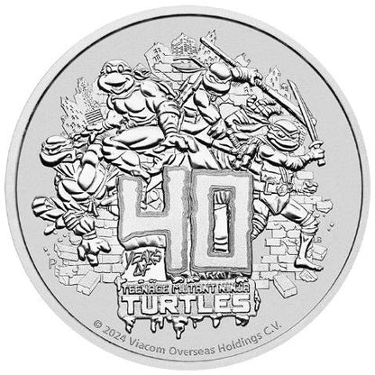 Teenage Mutant Ninja Turtles 40th Anniversary 2024 1oz Silver Coin in Card