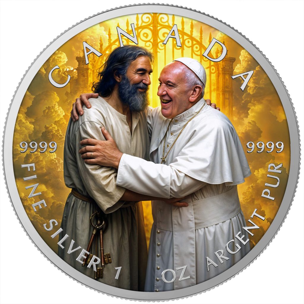 Pope Francis Welcome Home 2025 Canada 1oz Silver $5 Coloured Coin