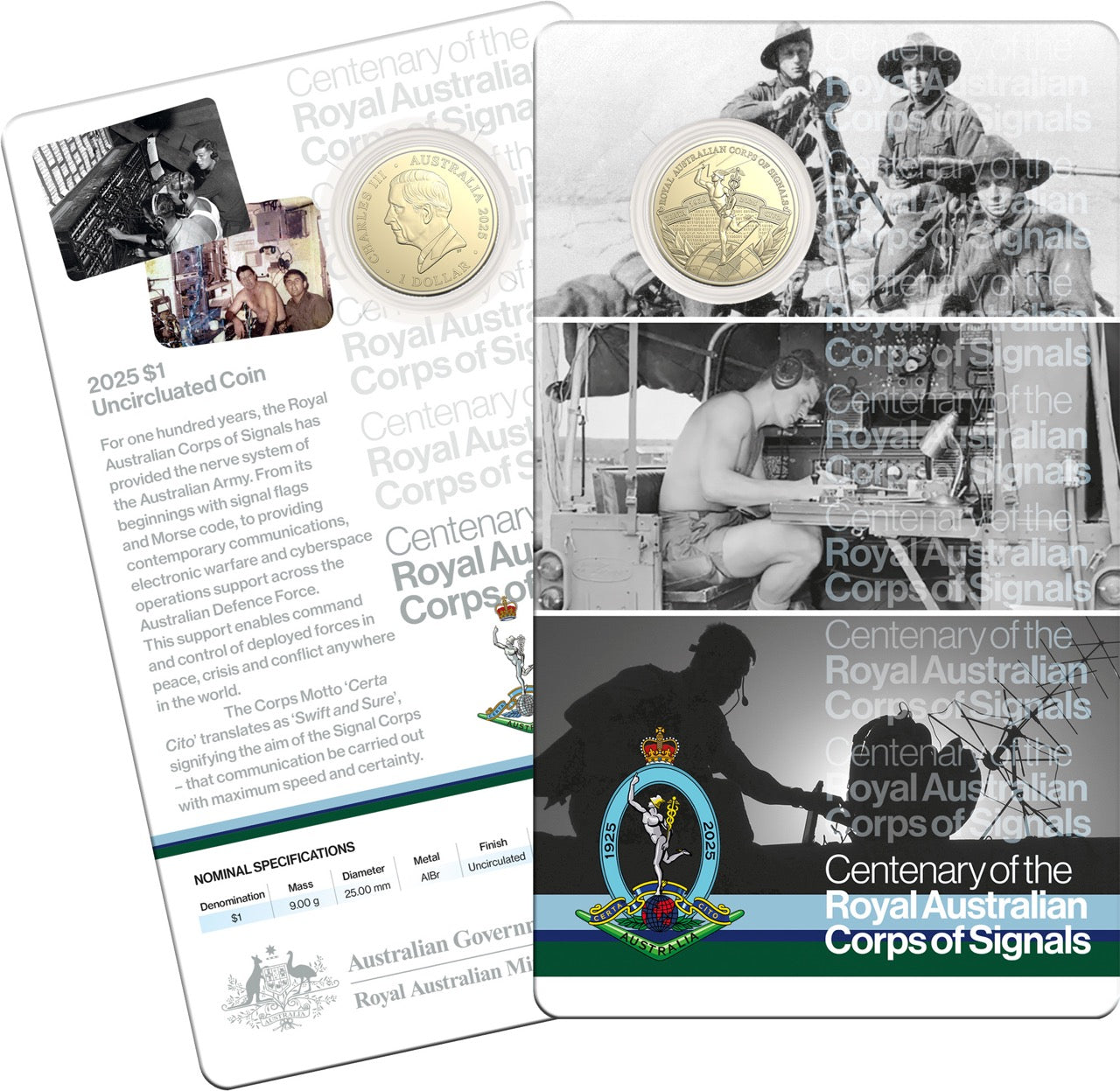 Centenary of Royal Australian Corps of Signal 2025 $1 Uncirculated Coin