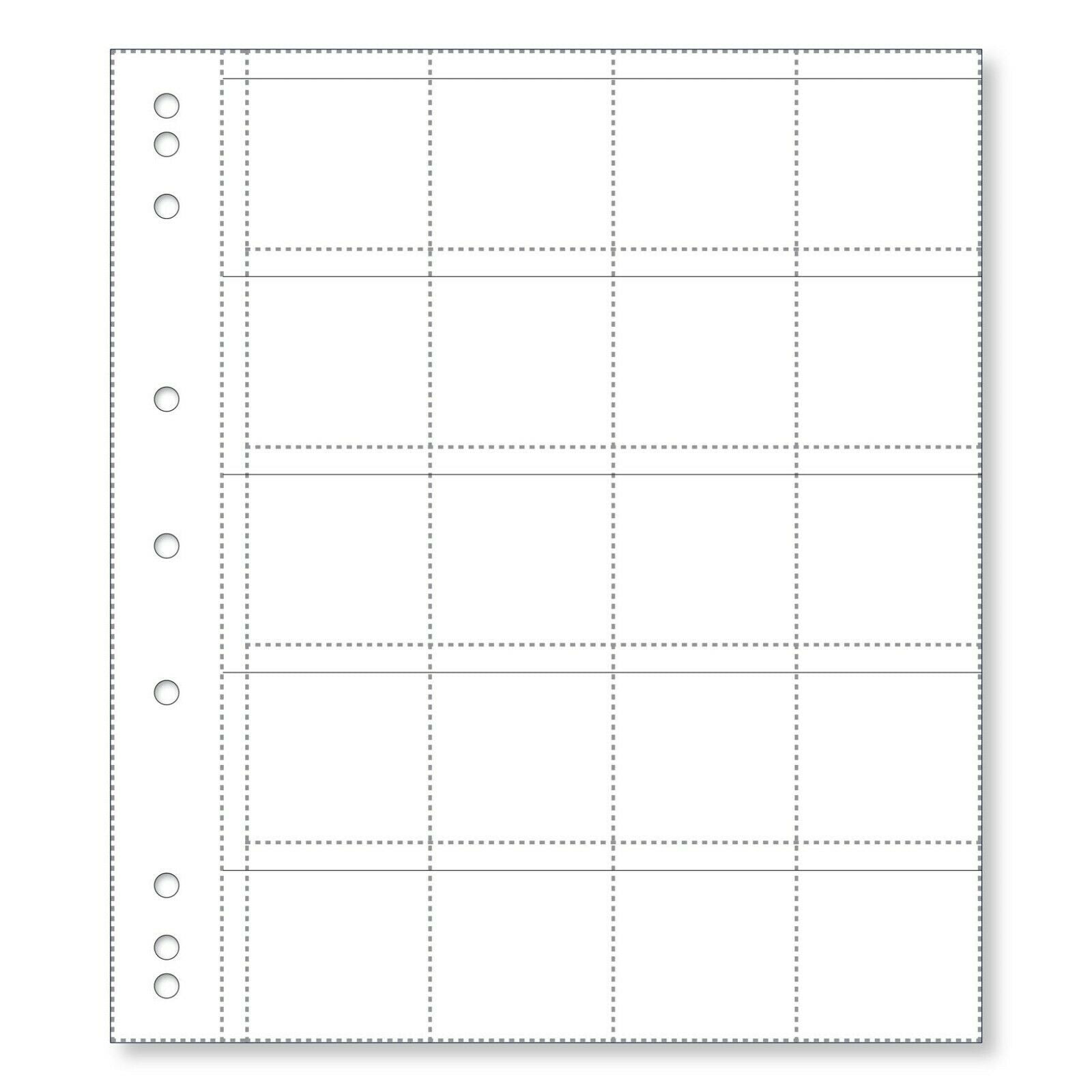 Renniks Coin Album Plastic Refill Pages 20 Pockets (Pack of 10)