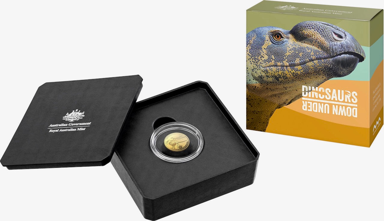 Australian Dinosaurs Down Under - $10 1/10oz C Mintmark Gold Proof Coin