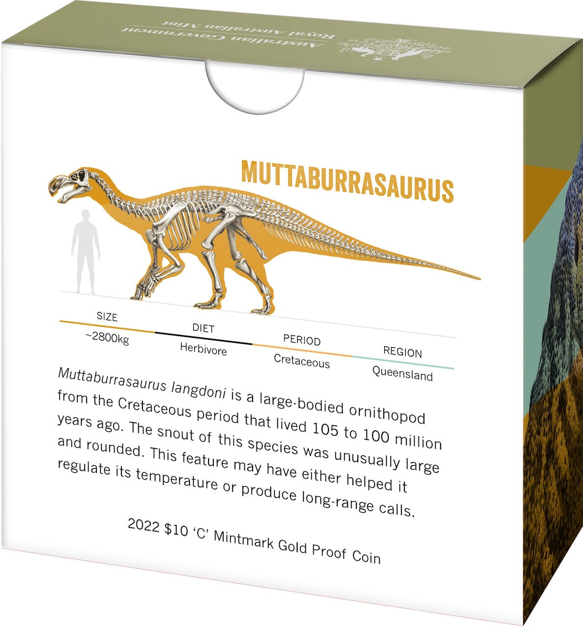 Australian Dinosaurs Down Under - $10 1/10oz C Mintmark Gold Proof Coin