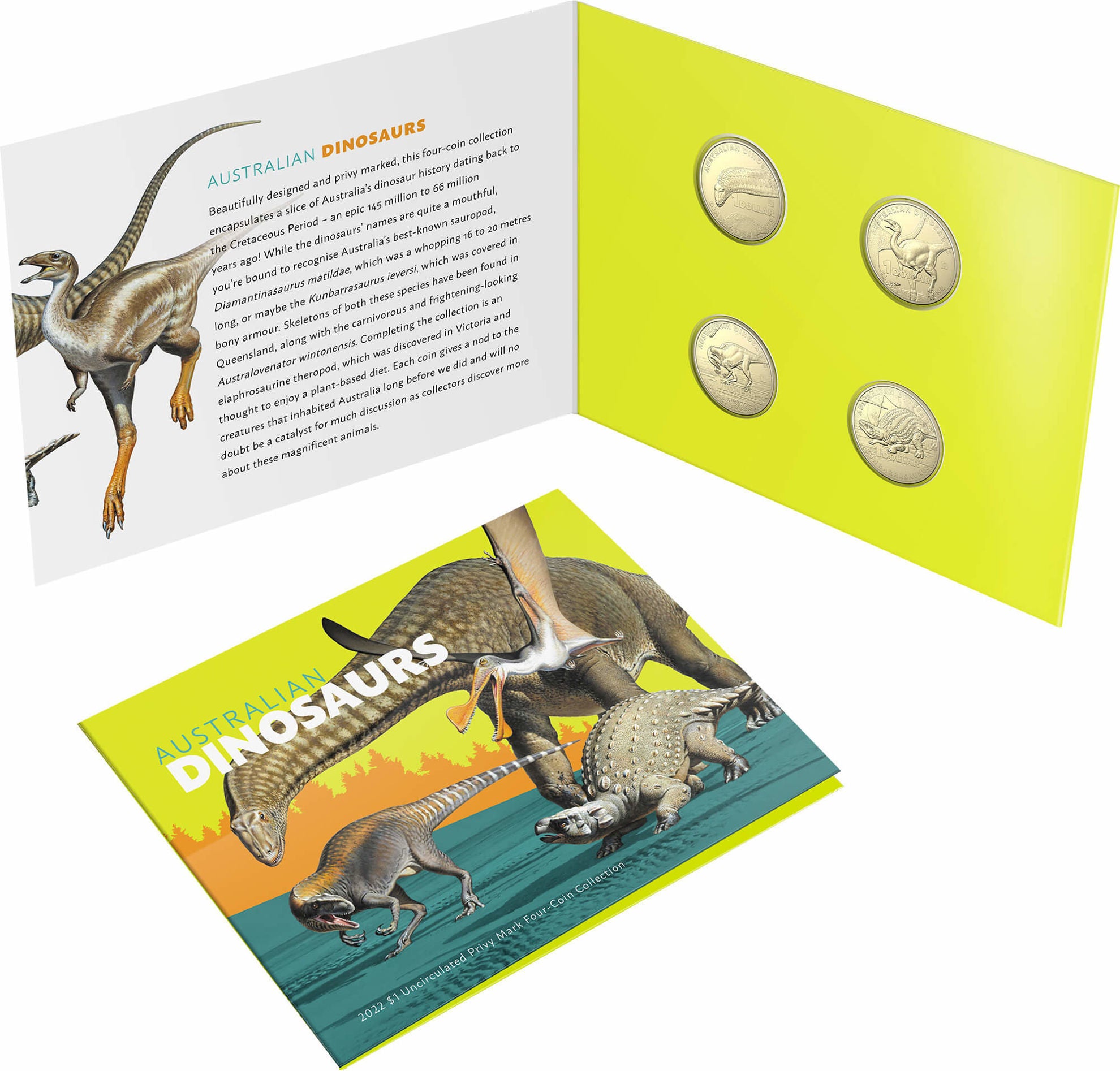 Australian Dinosaurs - $1 Privy Mark Uncirculated Four Coin Collection 2022